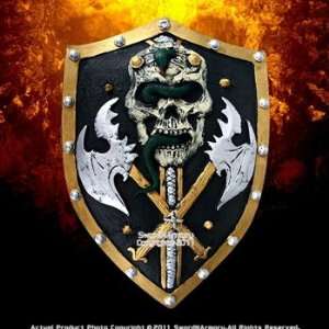   Medieval Knight Foam Fantasy Skull Shield Prop LARP