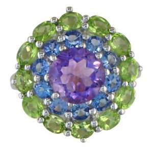   , Peridot, and Tanzanite Ring in Sterling Silver, Ring Size 5 to 8