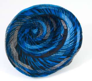 Vtg Blue Layered Wool FELT Cloche Bell Hat   Union Made  
