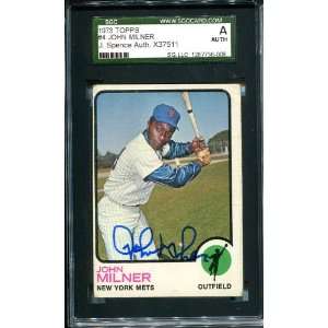  John Milner Autographed 1973 Topps Card Sports 