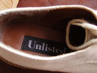 Vtg NOS 90s UNLISTED by KENNETH COLE Canvas Chunky Oxfords Womens 6.5 