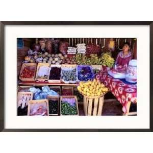 Fruit and Vegetable Shop on Roadside, Oaxaca, Mexico Cuisine Framed 