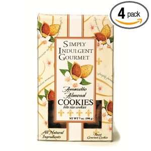 Simply Indulgent Gourmet Amaretto Almond Cookies, 7 Ounce Boxes (Pack 