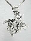 4X5/8 STERLING SILVER BUMBLE BEE PENDANT W/ CHAIN NW