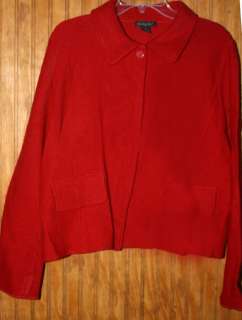 TALLY HO RED Soft Wool Warm Blazer Business Coat Jacket Sz Large 