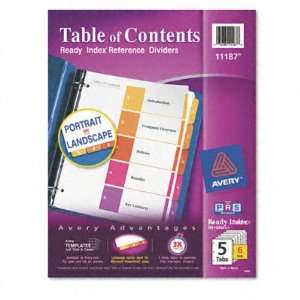  Avery Ready Index Contemporary Contents Divider AVE11187 