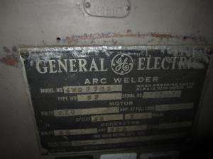 Vintage General Electric Arc Welder Model 6WD33B2 220V 3PH  