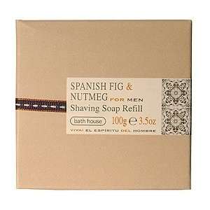 Spanish Fig & Nutmeg for Men Shaving Soap Refill By Bath House, 3.5 Oz 