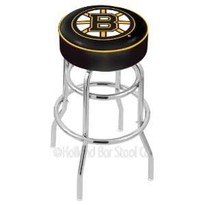  Boston Bruins 25 inch Double Ring Chrome Bar Stool: Home 