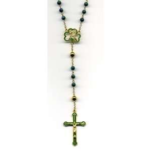    Shamrock Rosary with Malachite Azurite beads Arts, Crafts & Sewing
