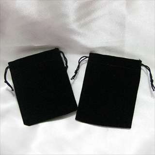 100 Black Sq Velvet Jewelry Gift Wedding Bag Pouch 3.5  