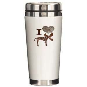  I Heart Moose Cute Ceramic Travel Mug by CafePress: Home 