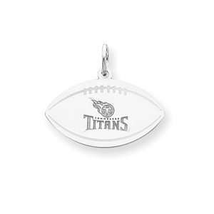   Sterling Silver Tennessee Titans Large Football W/Logo & Name: Jewelry