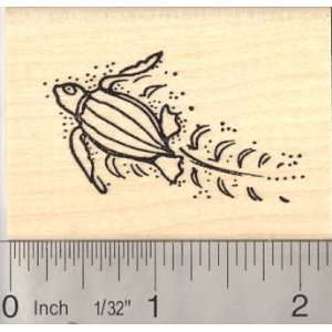  Leatherback Sea Turtle Hatchling on beach Rubber Stamp 