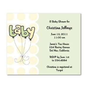  Baby Shower Invitations   Balloon Bunch: Green Tea By 
