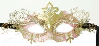 Celine Mardi Gras Costume Eye Mask   Pink/Gold *New*  