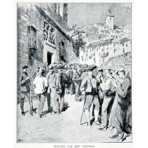  1901 Print Men Court House Verdict Trial Spain Cityscape 