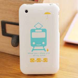 Artistic Cover Case for iPhone 4/ 3GS   Train Ding Ding  