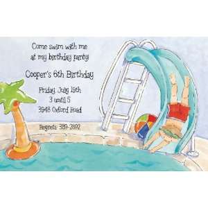 His Pool Party Invitations 