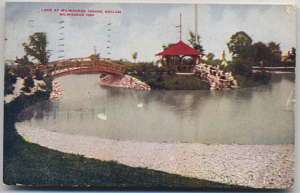1911 MILWAUKEE, WI POSTCARD Lake at Insane Asylum  