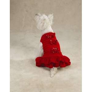  RED   SMALL   Velouria Bow Party Dress: Kitchen & Dining