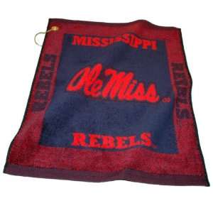  Ole Miss Rebels Jacquard Woven Golf Towel: Sports 