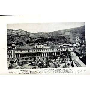   c1920 PICHINCHA HEIGHTS QUITO ECUADOR CHURCH VOLCANO