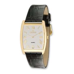   : Croton Mens Swiss Quartz Ultra Thin Blk Band 31x33mm Watch: Jewelry