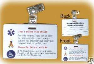 Aspergers Emergency Information Cards (badge)  