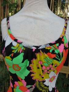 VINTAGE 60s GIDGET PYCHEDELIC PRINT MAILLOT SWIMSUIT S  