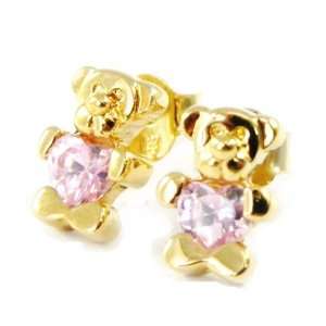  Earrings Teddy Love plated gold.: Jewelry