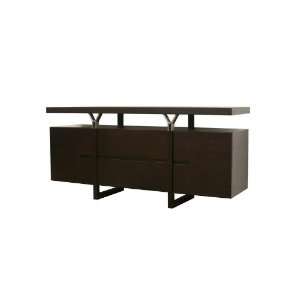   Repton Dark Brown Wood Modern Buffet / Storage Cabinet: Home & Kitchen
