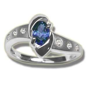  .09 ct 6X4 Oval Sapphire Ladies Ring: Jewelry
