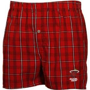    Miami Heat Red Plaid Campus Boxer Shorts: Sports & Outdoors