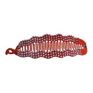  Red Studded Banana Clip