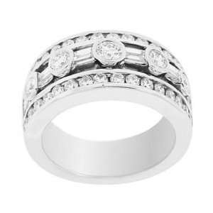 CleverEves Floating Bezel/Channel Diamond Ring in Platinum size 9