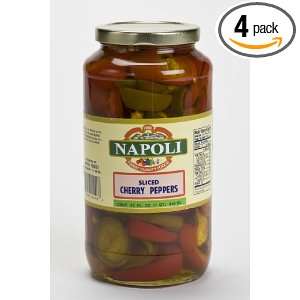 Napoli Sliced Cherry Peppers 32oz (Pack Grocery & Gourmet Food