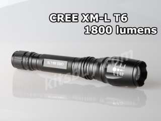 1800LM CREE XM L XML T6 LED Zoomable Focus Flashlight Torch + Battery+ 