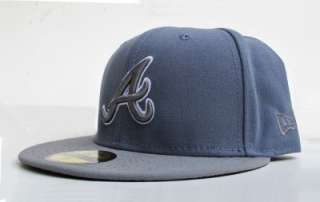 Atlanta Braves Charcoal Grey On Grey All Sizes Cap Hat by New Era 