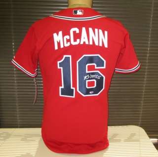 Brian McCann Signed Authentic Red Atlanta Braves Jersey  