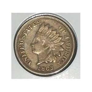  1863 U.S. Indian Head Cent / Penny Coin 