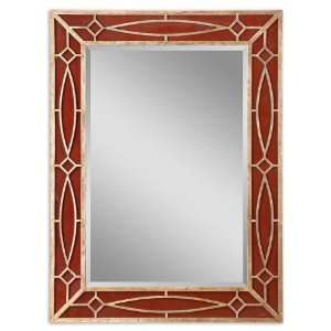   Gold Leaf Frame w/ Red Reversed Painted Glass Panels: Home Improvement