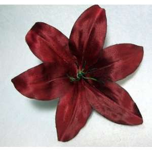  Burgundy Lily Hair Flower Clip: Beauty