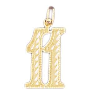  14kt Yellow Gold 11, Eleven Pendant Jewelry