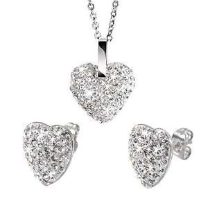   with White Crystals, form Heart, line Heart, weight 5 grams Jewelry