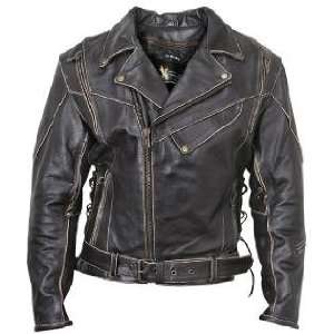   Mens Antique Brown Rub Off Motorcycle Jacket Sz 3XL: Sports & Outdoors