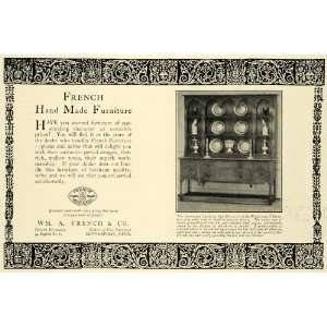  1925 Ad WM. A. French Furniture Jacobean Oak Dresser 