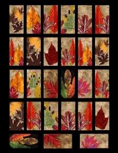Autumn Leaves 1x2 Domino Size Collage Sheet Print  