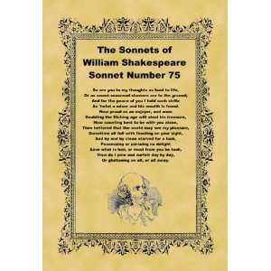   inch (20cm x 15cm) Print Shakespeare Sonnet Number 75