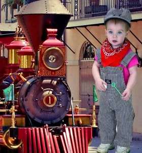 Toddler Train Engineer Conductor Overalls Hat 18 months  